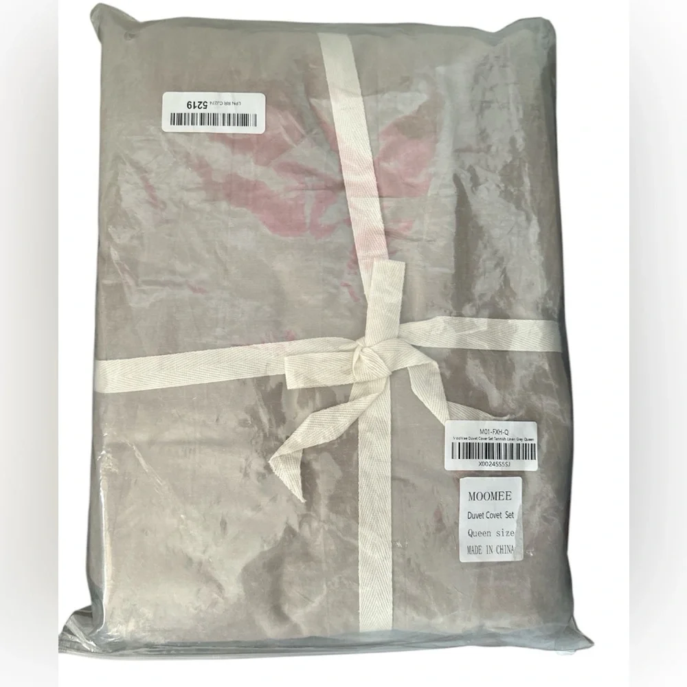 Duvet Cover Set Gray Size Queen Home Bed Covers